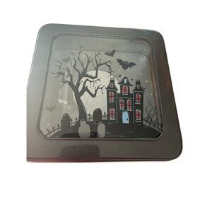 Halloween Haunted House Metal Candy Box 8x8 Plexiglass 8x8